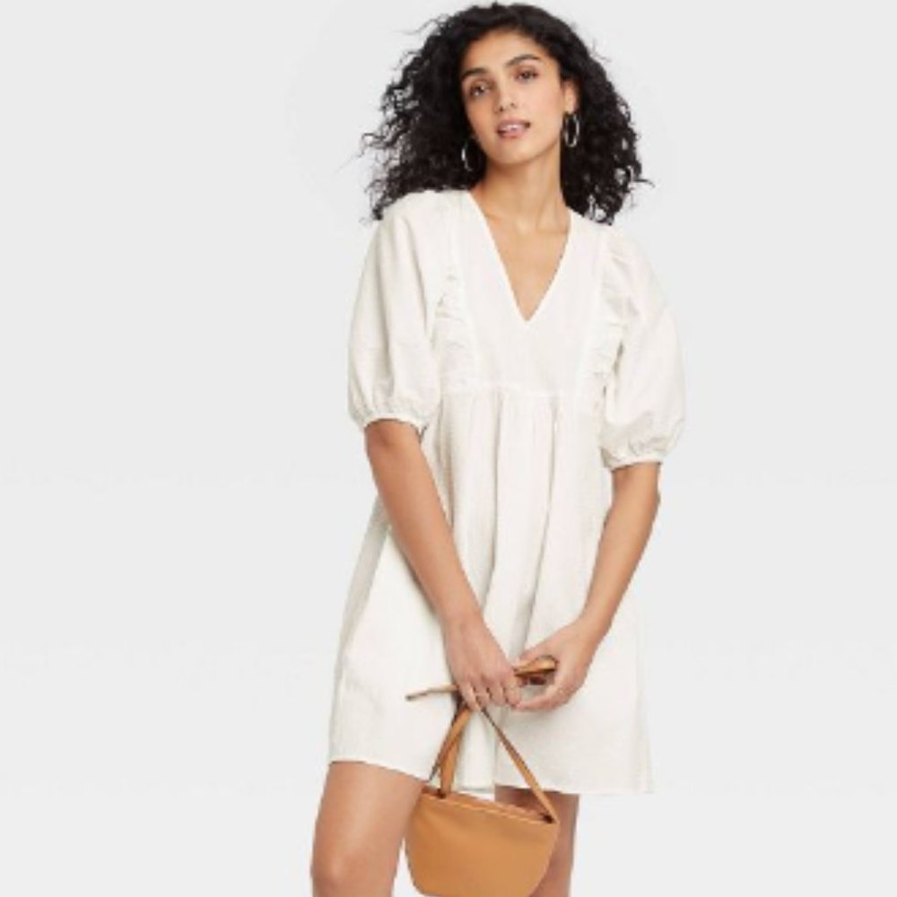 NWF Women's Puff Short Sleeve Dress - A New Day™